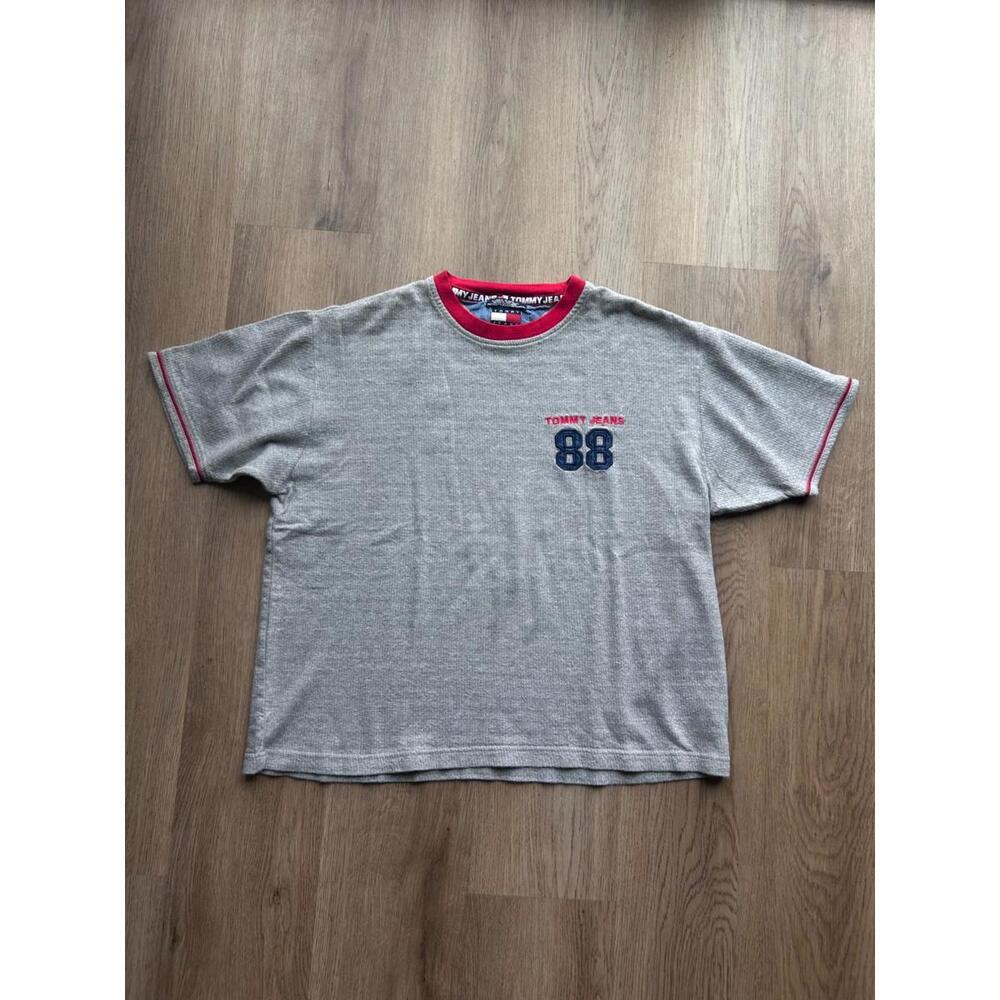 Vtg 90s Y2K Tommy Hilfiger Jeans 88 Logo Graphic T-Shirt Size Large